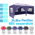 Klapp Falt Pavillon 3x6m Partyzelt mit 4 Seitenteilen Gartenpavillon 3x3m Pop-up