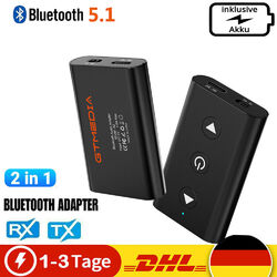 2 IN 1 Bluetooth 5.0 Sender Empfänger Wireless Audio 3,5 Mm Klinke Aux Adapter