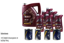 10L Motoröl MANNOL Energy 5W-30 2x MANNOL Leak-Stop ADDITIV+Motor Flush