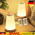 2Stk LED RGB Nachttischlampe Touch Dimmbar Atmosphäre USB Tischlampe Nachtlicht