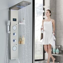 Duschpaneel Edelstahl Duschsystem Regendusche Set Duschsäule Duscharmatur Brause