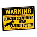 Deutscher Schäferhund Dog Schild Warning Security System Türschild Hundeschild W