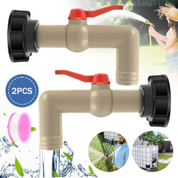 2x IBC Container Adapter Auslaufhahn 1 Zoll S60x6 Kugelauslaufhahn Kappe Zubehör