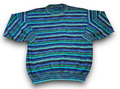 Louis Estere Crazy Pattern Strick Sweater Pullover Hoodie Retro türkis, Gr L