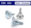 Rändelschraube hoch DIN 464 Stellschraube - Stahl verzinkt / Edelstahl hohe Form