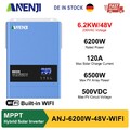 ANENJI 6200W 48V Solar Inverter Hybrid Sinus MPPT 120A PV 60-500V Wechselrichter