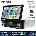 Autoradio DAB+ 7" 2+64G 1 DIN Apple Carplay Android 14 Flip Out GPS NAVI KAM RDS