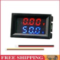 DC0-100V Amp Volt Gauge Dual LED Digital Voltage Current Meter (Red Blue 50A)