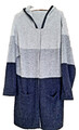 Damen Strickjacke mit Colorblock-Design, in grau Farben, mit Kaputze, Gr.M.