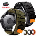 Quick Fit Nylon Armband Ersatz für Garmin Fenix 8 E 7 7X 6 6X Pro 5 5X Plus 3 HR