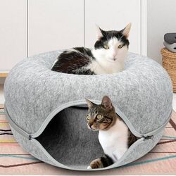 Katzentunnel Katzenhöhle Spielhöhle Katzenbett Donut-Bett aus Filz Katzenkorb