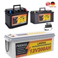 12V 100Ah 200Ah 300Ah  Lithium Batterie LiFePO4 Akku Bluetooth BMS Solar RV Boot