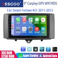 9" Android 13 Autoradio GPS Navi Carplay 32G Wifi Für Smart Fortwo 451 2011-2015