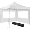 Faltbarer Garten Pavillon 3x3m mit 2 Seitenteilen Partyzelt weiß B-Ware