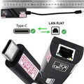 Schwarz USB C 3.1 RJ45 LAN Netzwerkadapter 1000Mbps Gigabit für Apple, Macbook