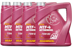 4x4 Liter MANNOL 75W-80 MTF-4 API GL-4 / GL4 Getriebeöl VW BMW FORD MB 235.10 