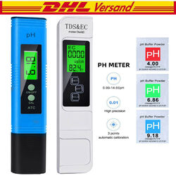 Digital Tester PH+TDS EC Wassertest Meter Messgerät Leitwertmessgerät 0-9990ppm.