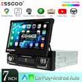 7 Zoll 1 DIN Autoradio Android 14 Apple Carplay Flip Out 4+64G GPS NAVI WIFI RDS