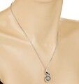 Schmuck Set: Anhänger Kette Silber 925 rhod. Muschelkernperle 10mm Zirkonia Ä666
