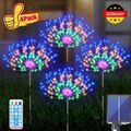 120LED Solarleuchte Feuerwerk Licht Lichterkette Weihnachtstag Garten Rasenlicht