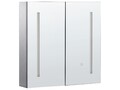 Moderner Bad Spiegelschrank 60x60 cm 2 türig LED Beleuchtung schwarz Chabunco