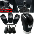 Universal Auto Schaltknauf Schalthebel Manuell mit 5 6 Gang 3 Kappen PU Leder DE
