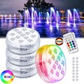 4X Poolbeleuchtung Unterwasser Licht,mit Magnet & Saugnäpfe RGB LED Beleuchtung.
