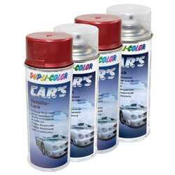 Lackspray Spraydose Dupli 706868 rot metallic 2 x 400 ml + 2 x Klarlack 385858