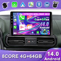 4G+64GB Autoradio Android 14 Für CITROEN BERLINGO 2019 Car Play GPS Navi DSP AHD