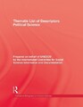 Thematische Liste der Deskriptoren - Politikwissenschaft - 9780415017787
