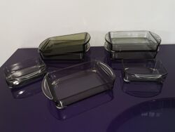  7 Stck. Glasschalen, für Snacks oder Fingerfood, durchgefärbtes Glas