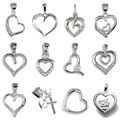 Anhänger Herz Halskette Echt 925 Sterling Silber Damen - auf Wunsch mit Kette