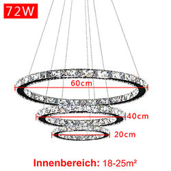 48W-96W LED Kristall Hängeleuchte Kronleuchter Pendelleuchte Deckenlampe Lüster