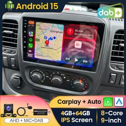 DAB+ 4+64GB Android 15 Autoradio Für Renault Trafic 3 Opel Vivaro B GPS Navi DSP