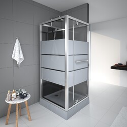 Komplettdusche Fertigdusche Eckdusche Duschkabine 80 x 80 x 225 cm MARWELL Dusy