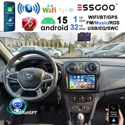 32G GPT Android 15 Autoradio CarPlay GPS NAVI Für Renault Dacia Logan 2 Sandero