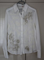 Langarm Hemd Bluse für Damen von Esprit, cremeweiß Muster Blumen, Gr. L