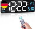 ORIA Digitale Wanduhr, 16" LED Wand Wecker Mit Großbildschirm, Digitale Wecker M