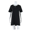Adidas Damen T-Shirt Kleid Schwarz Kurzarm Knielang UK 10