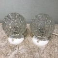 2er Set Tischlampen Graewe Nachttischlampen Kugeln Op Art 60er 70er vintage Weiß