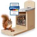 WILDLIFE HOME Eichhörnchen Futterhaus mit Metalldach I Futterstation verschraubt