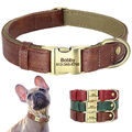 Personalisiert Hundehalsband mit Namen Gravur Weiches Leder Hundehalsband S M L 