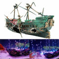 Aquarium Ornament Shipwreck Schiffswrack Deko Fisch Tank Harz Boot Zubehör