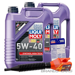 2x 5 L = 10 LITER LIQUI MOLY SYNTHOIL HIGH TECH 5W-40 MOTOR-ÖL  32100265### INKL. ÖLWECHSEL-ANHÄNGER + EINFÜLLTRICHTER ###
