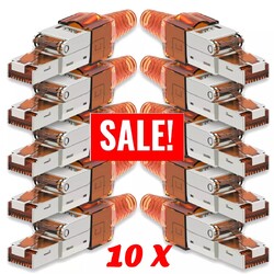 10x Netzwerkstecker CAT 7 Werkzeuglos RJ45- Netzwerk Metall Stecker Verlegekabel
