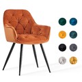 2,4,6er Set Samt Esszimmerstuhl Retro Design Sessel mit Metallbeinen Armlehnen 