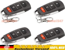 4x 433,92 MHz Universal Funk Fernbedienung Alarmanlage Handsender Garagentor DHL