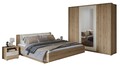 Schlafzimmer-Set Bitry komplett 4-teilig Wildeiche / Beige