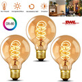 3x E27 G80 LED 4W Vintage Dekorativ Glühbirne Filament Edison Birnen Dimmbar DHL