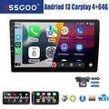 9" 2 DIN 4+64G Apple Carplay Autoradio Android 14 GPS Navi FM WIFI Bluetooth Kam